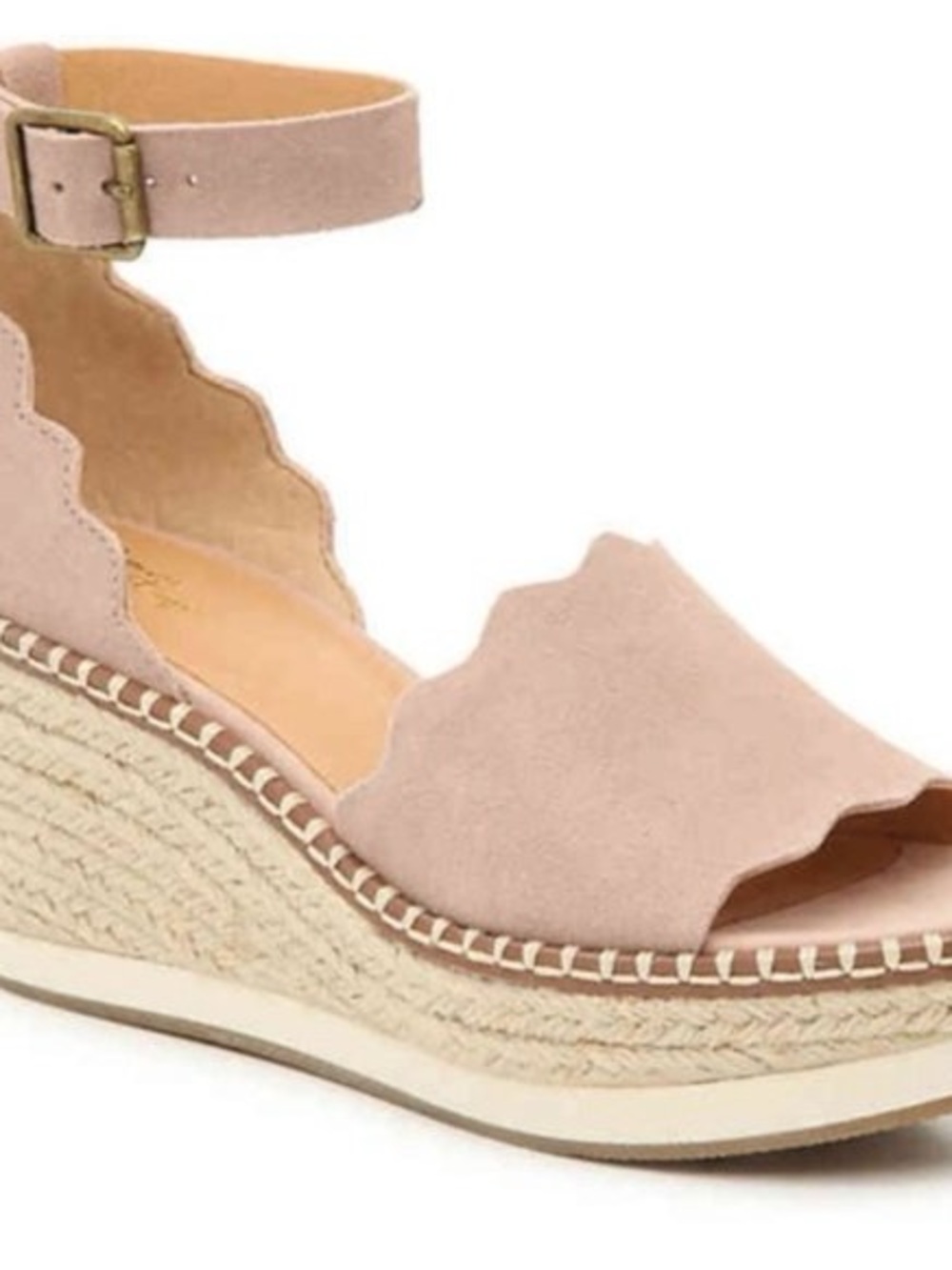 Crown Vintage Daffodil Pink Suede Espadrille Wedges Size 8.5